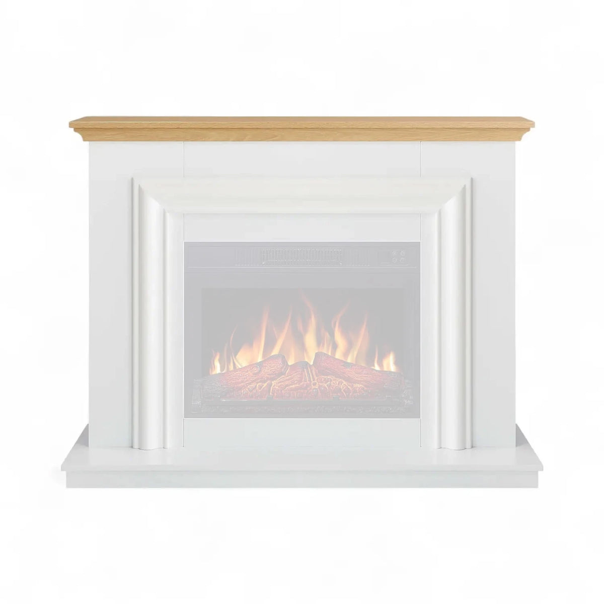 Marbelya Fireplace Mantel – White & Oak (Frame Only)