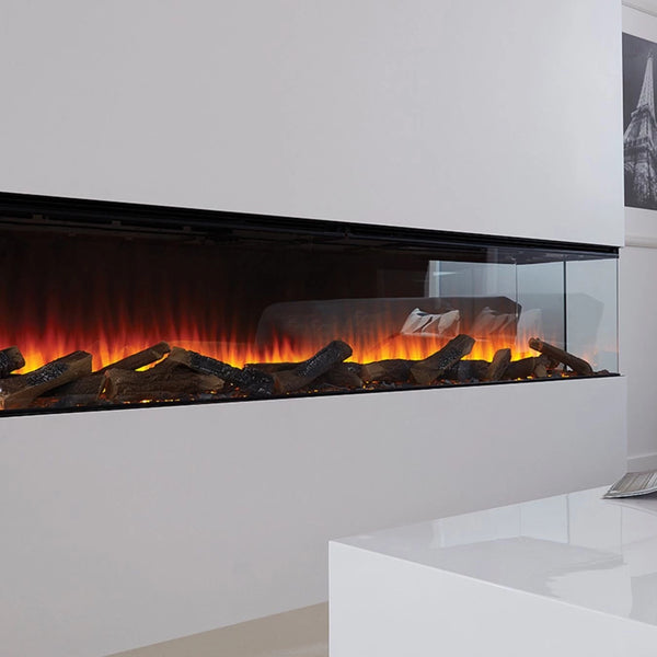 British Fires New Forest 2400 extra-wide built-in electric fireplace with panoramic flame view