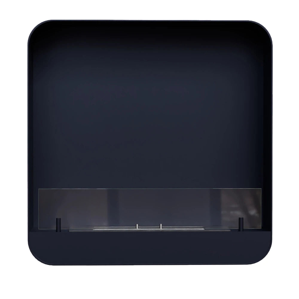 Ohio 60 Black wall-mounted bio fireplace, unlit front-view studio shot