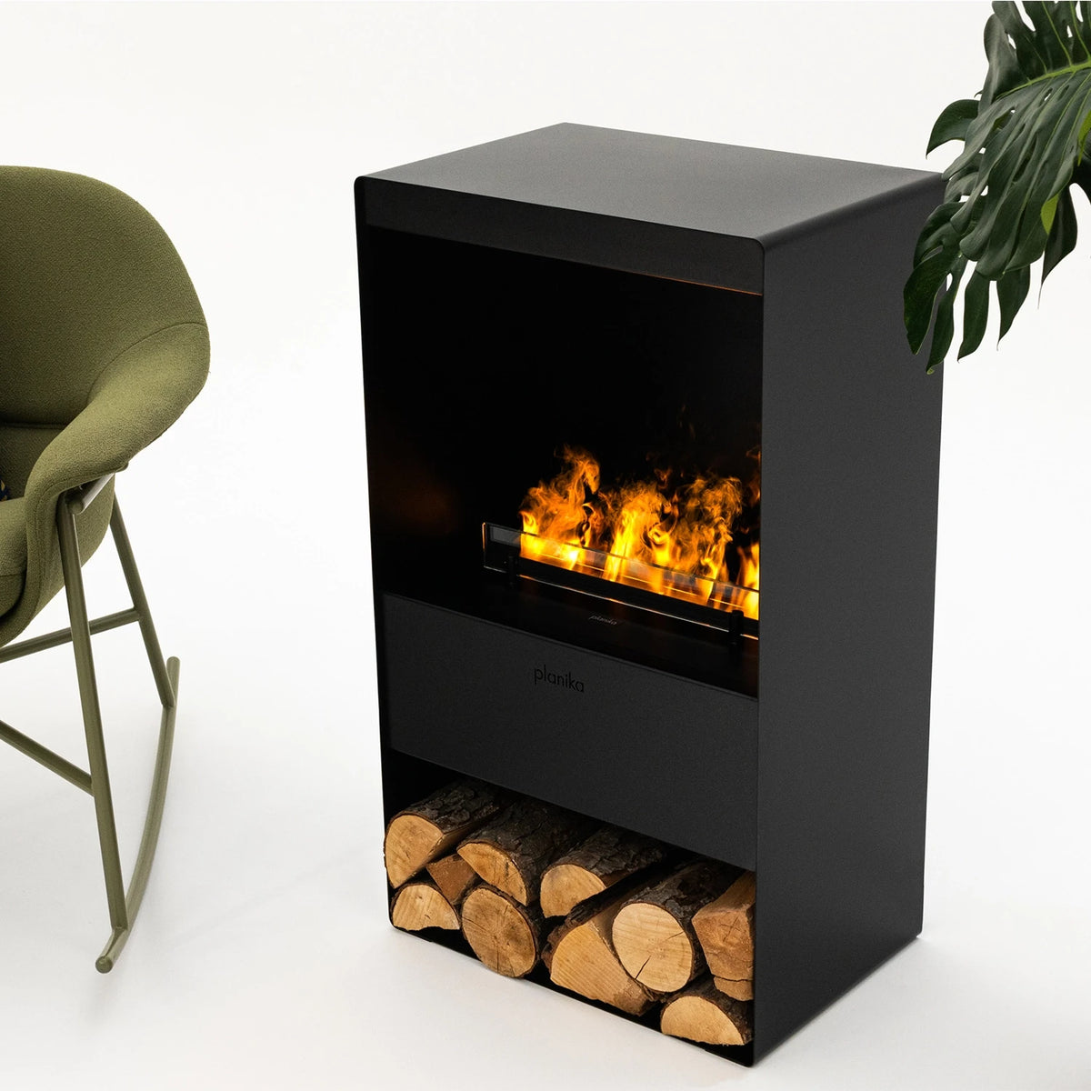 Planika Fires Steamy Water Vapour Opti-myst Fireplace in Black