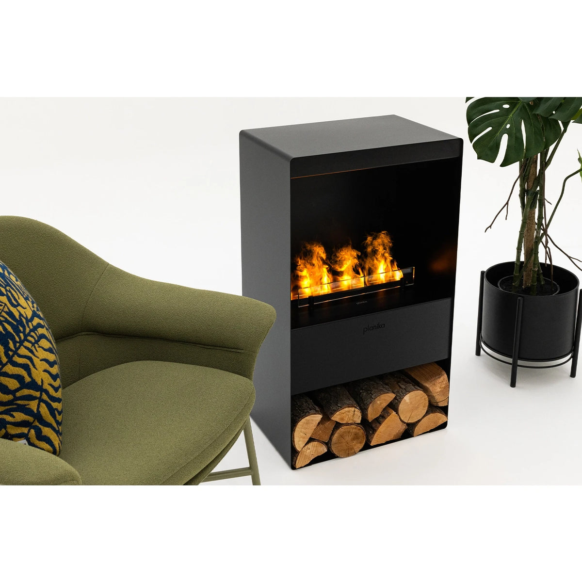 Planika Fires Steamy Water Vapour Opti-myst Fireplace in Black