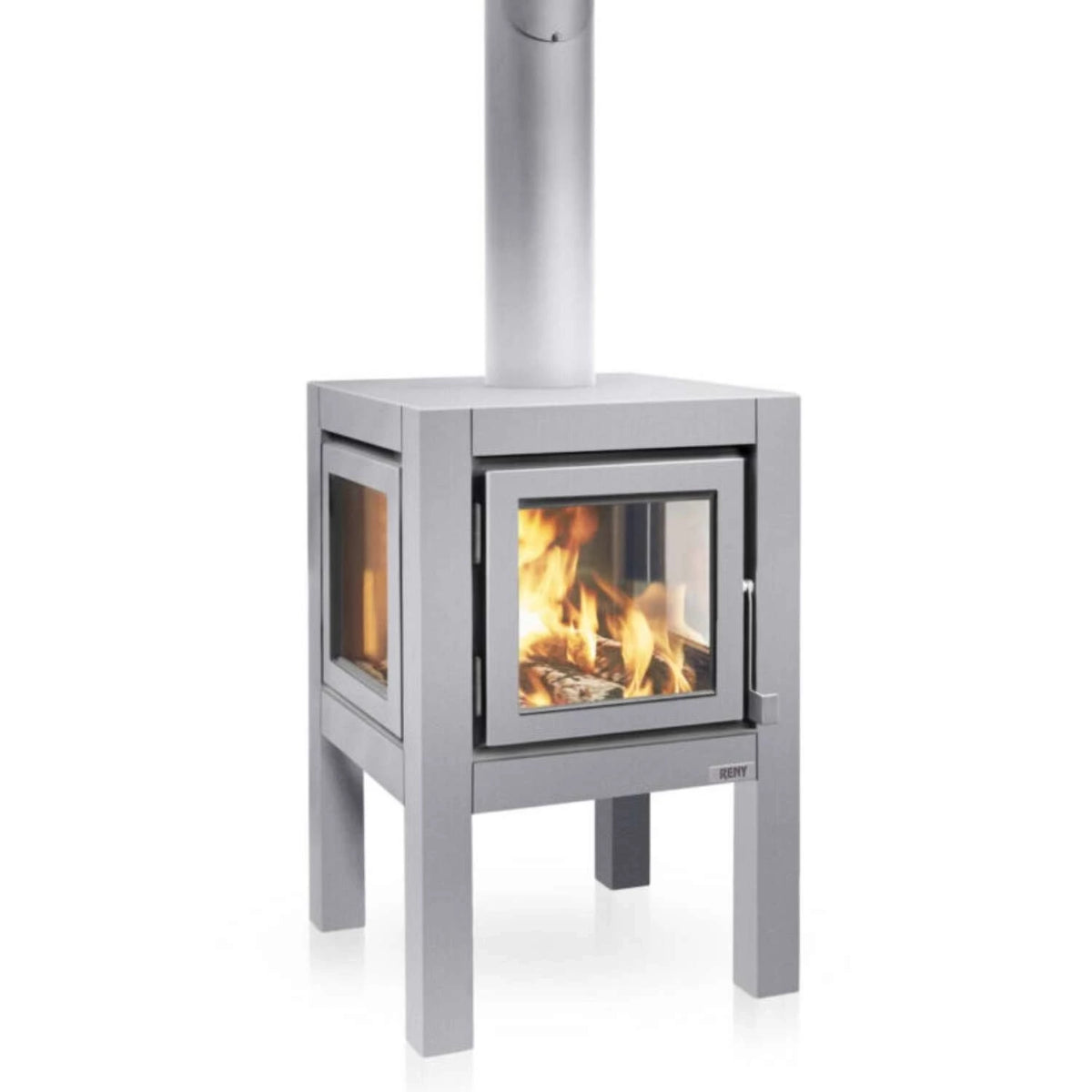 Quaruba Large Garden Fireplace in black, offering warmth and style for outdoor spaces like gardens and patios.