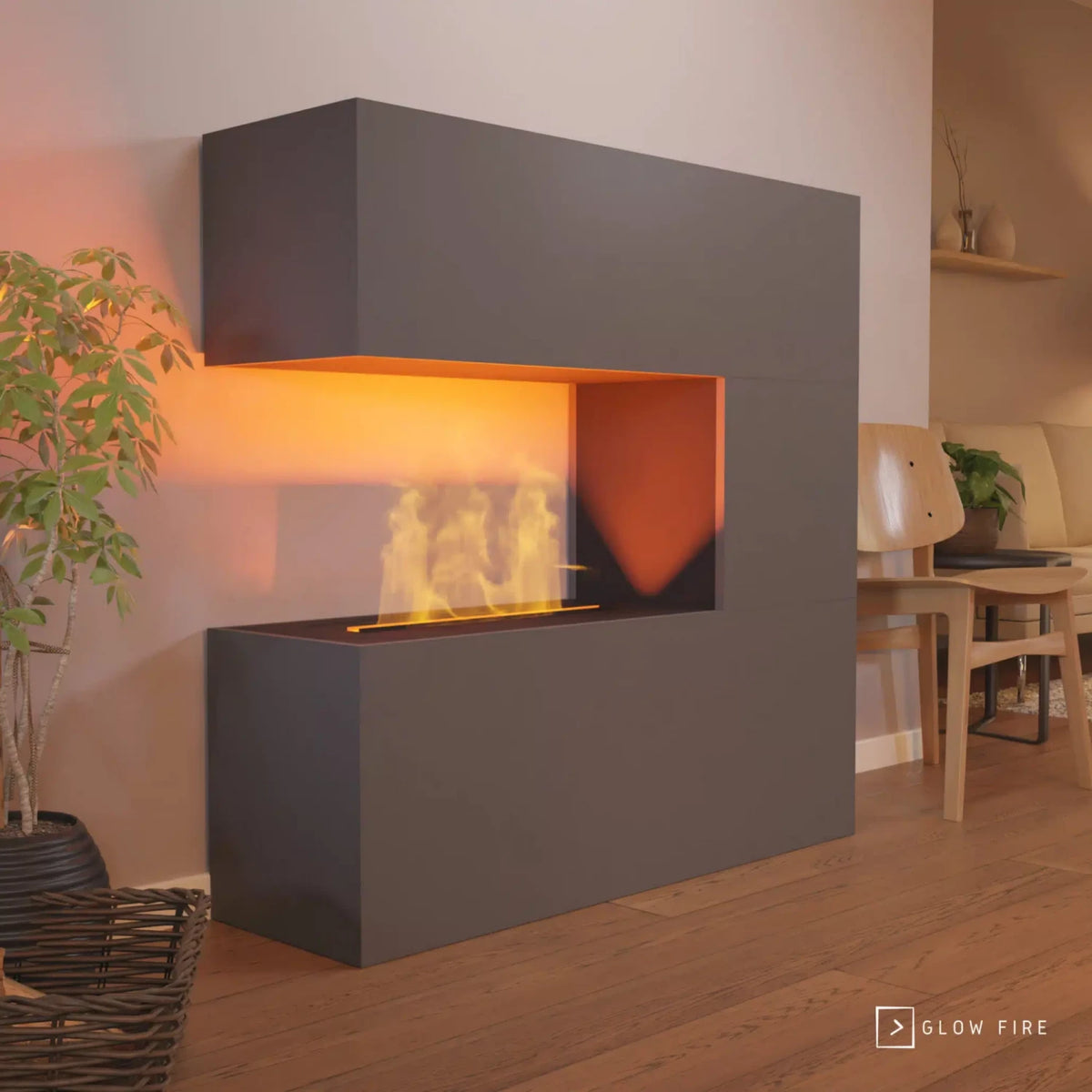 Schiller Grey - OMC 600 | Freestanding Water Vapour Fireplace