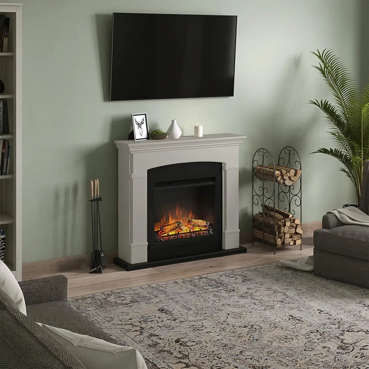 Helmi Electric Fireplace - Beige