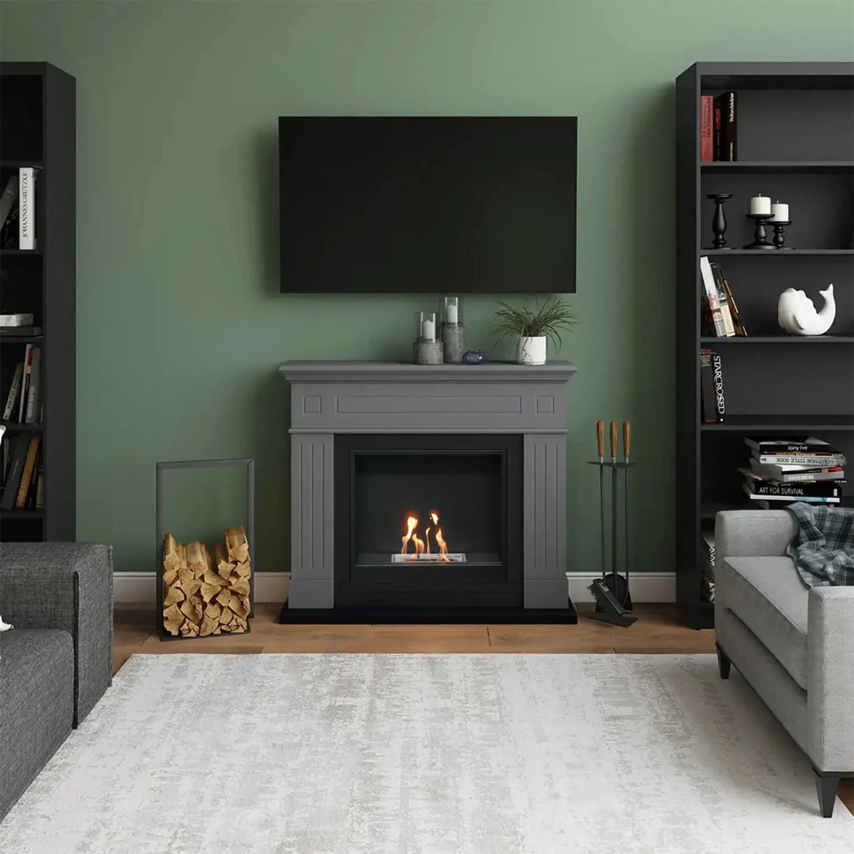 Larsen Bioethanol Fireplace - Grey