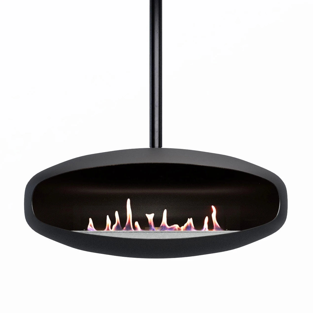 Hein & Haugaard UFO-80 ceiling-mounted bioethanol fireplace in a black finish