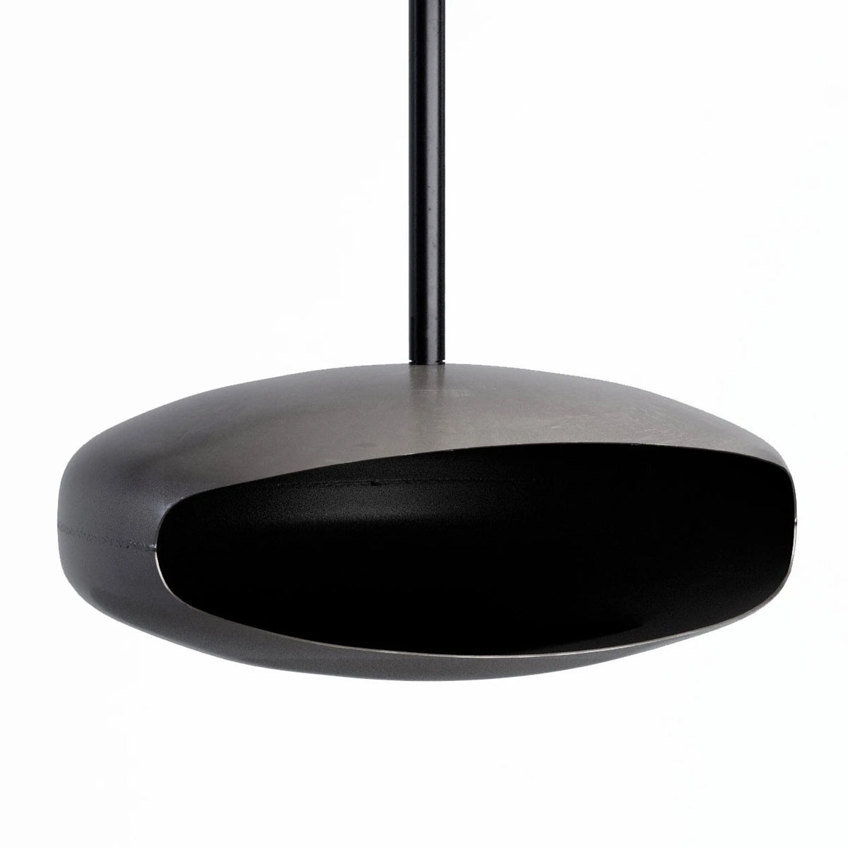 Hein & Haugaard UFO-80 ceiling-mounted bioethanol fireplace in the Industrial New York finish