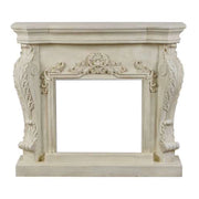 Ymir freestanding polystone fireplace surround, empty opening, insert sold separately